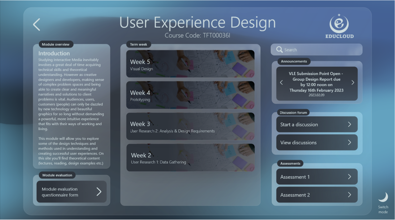 module page prototype