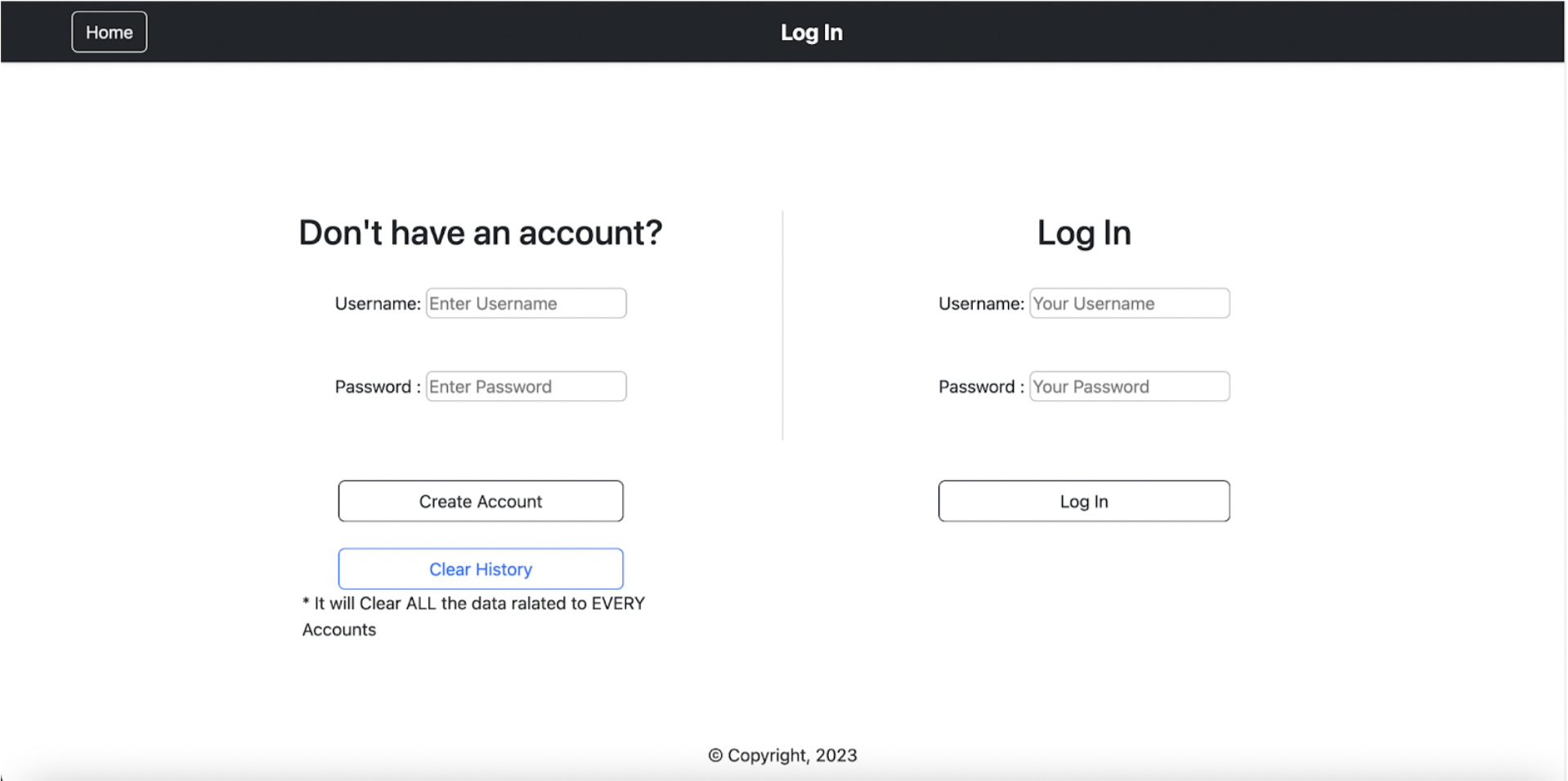 UI - login page